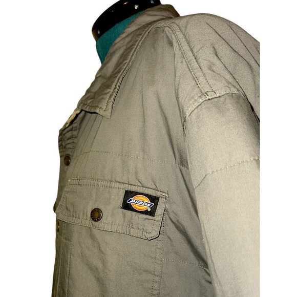 Dickies Chore Jacket Shacket Mens Size 3X Olive Green Quilted Lining Barn Coat - Picture 2 of 7